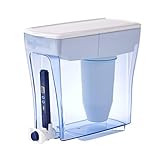 ZeroWater 20 Cup Ready-Pour 5-Stage Water Filter Pitcher NSF Certified to Reduce Lead, Other Heavy Metals and PFOA/PFOS, White and Blue