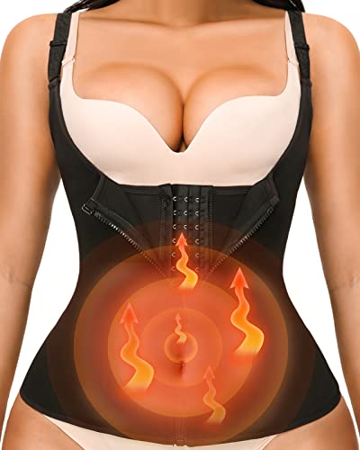 YADIFEN Waist Trainer Vest for Women,Zipper Corset Body Shaper for Tummy Control Neoprene Cincher Sweat SaunaTank Top