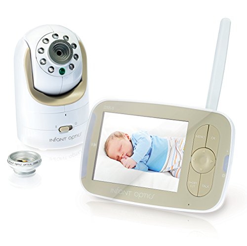 Infant Optics DXR-8 480p Video Baby Monitor, Non-WiFi Hack-Proof FHSS Connection, Interchangeable Lenses, Pan Tilt Zoom, LED Sound Bar, Night Vision, and Two-way Talk, low battery