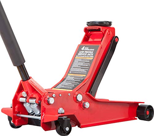BIG RED AT84007R Torin Hydraulic Low Profile Service/Floor Jack with Dual Piston Quick Lift Pump, 4 Ton (8,000 lb) Capacity, Red