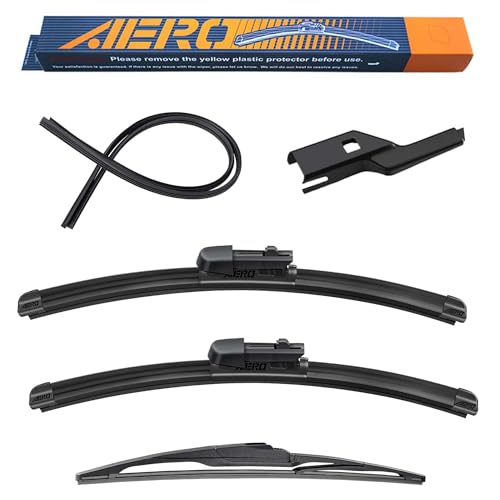 AERO Wipers Replacement for Subaru Outback 2023-2020, 26'+18' Front + 16' Rear, Premium All-Season Windshield Wiper Blades With Extra Squeegee Refills + 1-Year Warranty (Set of 3)