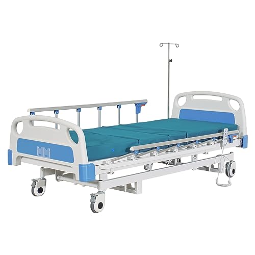 ELENKER Premium 3 Function Full Electric Hospital Bed for Home and Hospital use (with Mattress & IV Pole), High Quality Motor.