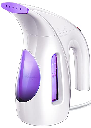 Hilife Steamer for Clothes, Portable Handheld Design, Strong Penetrating Steam Removes Wrinkles, 240ml Big Capacity Suitable for Home, Office, Travel (Purple)