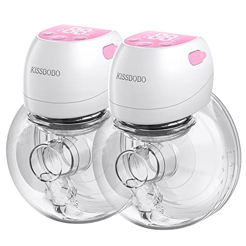 Wearable Breast Pump,Ultra Light Portable Double Hands Free Breast Pump, 2 Modes & 9 Levels, Low Noise Rechargeable Wireless Electric Breast Pump with 21mm/24mm Flanges S12
