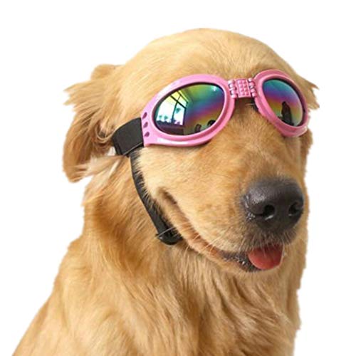 VANVENE Pet Glasses Dog Sunglasses Dog Glasses Golden Retriever Samoyed Sunglasses Goggles Big Dog Eye Wear Protection (pink)