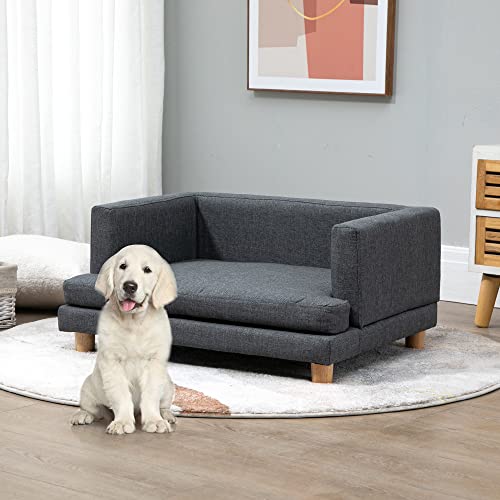 4HOMART YVONNE&F.L.A.M. Pet Sofa Modern Pet Scout Dog Cat Sofa Bed Deep Low Back Lounging Bed Pet Couch Chair with Mattress Cover for Small Dogs Cats