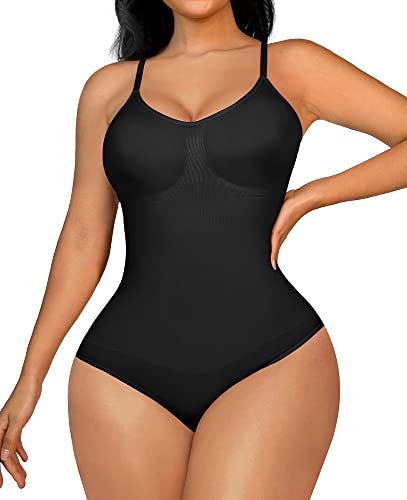 Yefecy Bodysuit Shapewear for Women Tummy Control Seamless Body Shaper Faja Tops Butt Lifting Full Body Shapewear Black XL-2XL