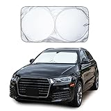 EcoNour Car Windshield Sun Shade with Storage Pouch | Durable 240T Material Car Sun Visor for UV Rays and Sun Heat Protection | Car Interior Accessories for Sun Heat | Classic (59 inches x 29 inches)