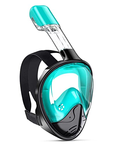ForShine Snorkel Mask,Snorkeling Mask with Detachable Camera Mount,180 Degree Panoramic View Anti-Leak Anti-Fog Snorkel Gear for Adults & Kids
