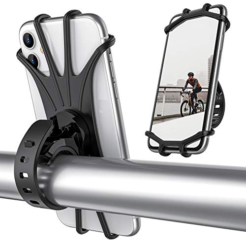 ORIbox Bike Phone Mount, Motorcycle Handlebar Mount, 360° Rotation Silicone Bicycle Phone Holder, Compatible with iPhone 13/12/11 Pro Max XS Max XR X 8 7 6S Plus SE 2022 12 mini,Samsung Galaxy