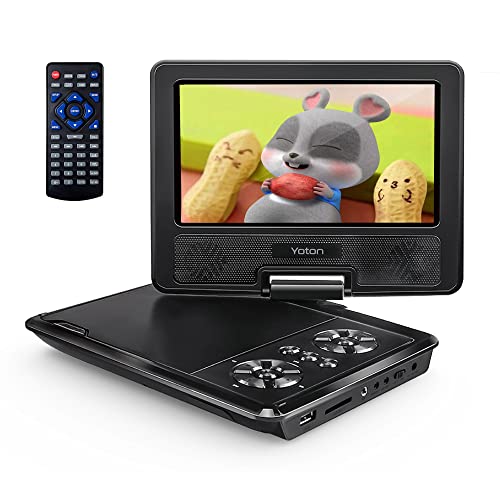 YOTON 9.5' Portable DVD Player with 7.5' Swivel Screen, 4-6 Hours Built-in Battery, Support SD Card/USB/Multiple Disc Formats, Support Sync Screen to TV [Not Support Blu-Ray]