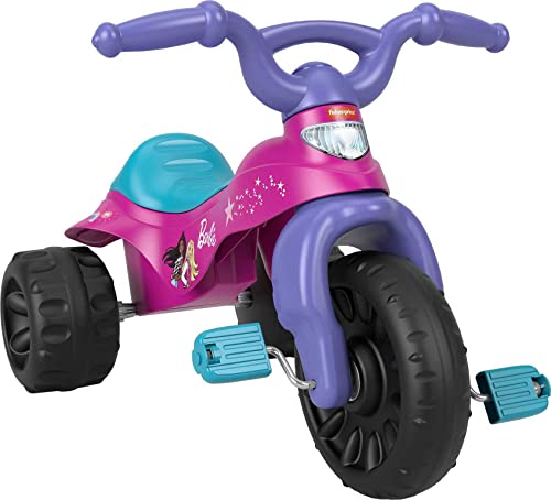 Fisher-Price Barbie Tricycle with Handlebar Grips and Storage Area, Multi-Terrain Tires, Tough Trike (Amazon Exclusive)