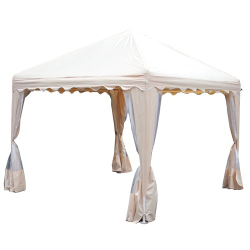 King Canopy GP1010A 10-Feet by 10-Feet Garden Party Canopy, Almond with Bug screens