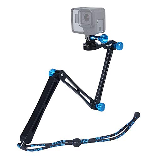 Smatree X1 Aluminium Foldable Pole 3-Way Ajustable Selfie Stick Compatible for GoPro Hero 12/11/MAX//10/9/8/7/6/5/4/3+/3/Hero(2018),DJI OSMO Action Camera.