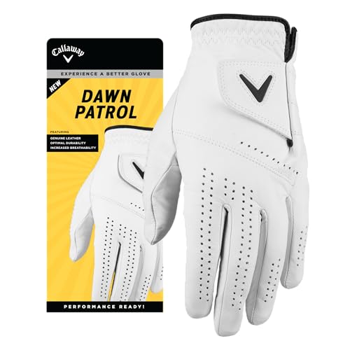 Callaway Golf Dawn Patrol Glove (Worn on Left Hand, White 2024, Medium, Standard)
