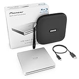Pioneer BDR-XS07S Blu-Ray Burner & Player - 6X Slim Portable External BDXL, BD, DVD & CD Drive for Windows & Mac with 3.0 USB - Write & Read on Laptop & Desktop, w/Carry Case, Software Sold Separately