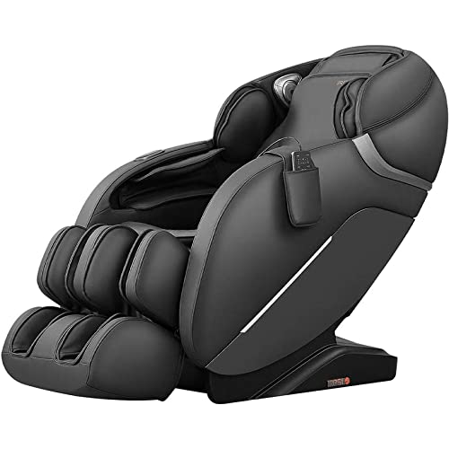iRest SL Track Massage Chair Recliner, Full Body Massage Chair with Zero Gravity, Bluetooth Speaker, Airbags, Heating, and Foot Massage (Black)