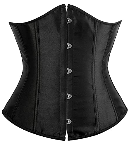 Alivila.Y Fashion Womens Sexy Vintage Underbust Waist Training Corset 2686A-Black-XL