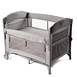 Baby Bedside Sleeper Bassinet Bed: 3-in-1 Portable Crib for Newborns, Side Sleeper for Babies, Toddler Play Pen