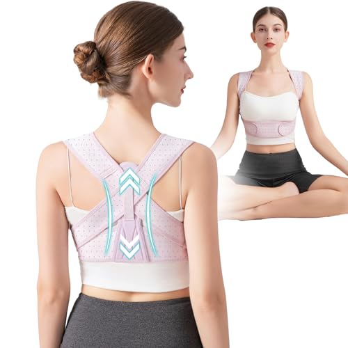 NLNYCT Posture Corrector For Women, Adjustable Back Brace For Posture, Back Posture Corrector Providing Pain Relief From Lumbar, Neck, Shoulder, And Clavicle, Back (S/M Upper Waist 25-36 Inch)