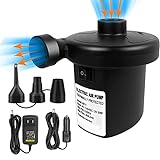 Electric Air Pump for Inflatables, Portable Quick Air Pump for Air Mattress, 110V AC/12V DC, Inflator/Deflator Pumps for Outdoor Camping, Inflatable Cushions, Air Beds, Boats, Swimming Ring 50W
