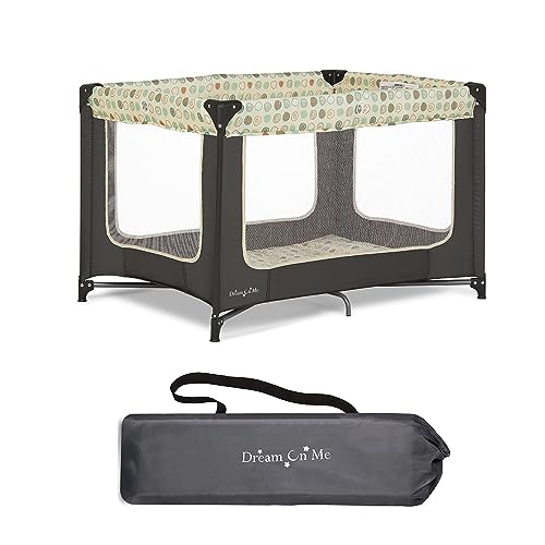 Dream On Me Zodiak Portable Playard in Grey, Lightweight, Packable and Easy Setup Baby Playard, Breathable Mesh Sides and Soft Fabric - Comes with a Removable Padded Mat
