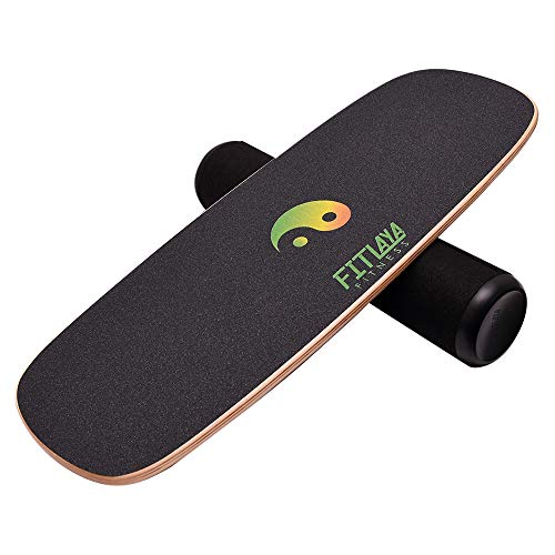 Fitlaya Fitness Balance Board Trainer Wooden Training Equipment for Fitness Workout, Hockey‎, Skateboarding, Surfing and Snowboarding (Ying YANG)