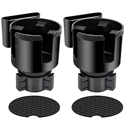 Adjustable Two-Pack Car Cup Holder Extender with Phone Holder with Offset Adjustable Base,Compatible with Large 32/40 Ounce Bottles and Coffee Mugs,Other 3.4' - 4' Large Bottle Water Cups