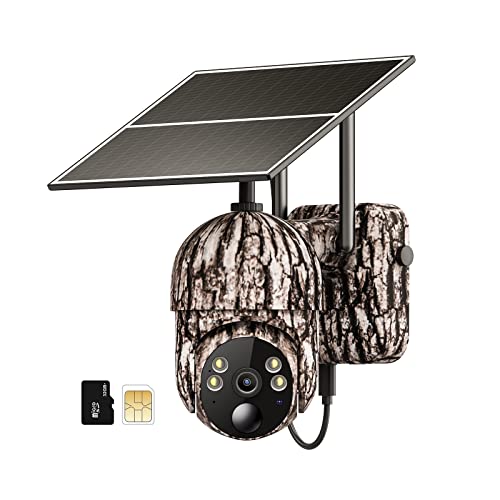 Ebitcam 4G LTE Cellular Trail Cameras Include SD&SIM Card (Verizon/AT&T/T-Mobile) &Solar Panel, Game Cam Works No WiFi with 2K Live Feed via phone/360° Full View/Motion Activated/Night Vision/Playback