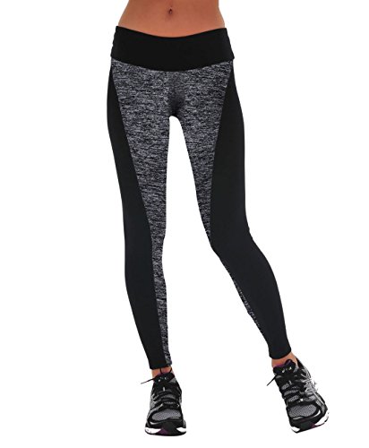 Manstore Women's Tights Active Yoga Running Pants Workout Leggings Grey S