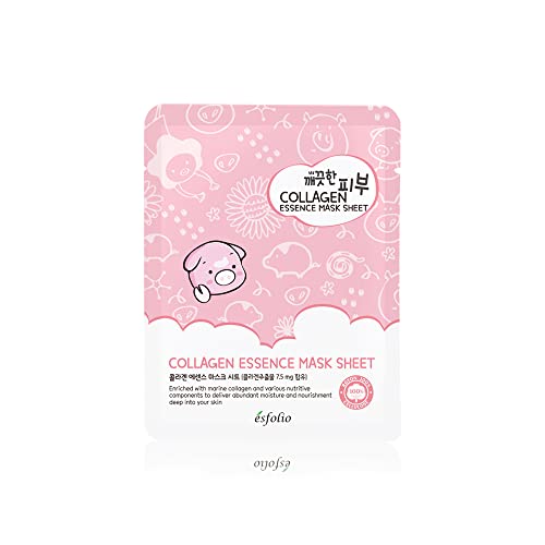 esfolio Pure Skin Mask Box, Collagen Essence, 11.8 Ounce