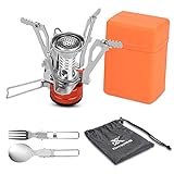Extremus Portable Camping Stove, Backpacking Stove, Hiking Stove, Pocket Stove, Mini Camp Stove, Compact Wind Resistant Camping Stove for Backpacking, Hiking, Camping, and Tailgating, Ultralight