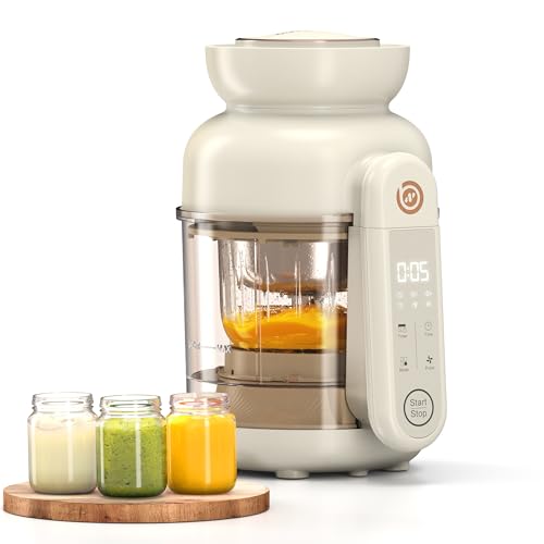 BABYNUTRI Auto Glass Baby Food Maker, Baby Food processor, Blender & Steamer, Baby Steamer and Puree Machine with Auto Cooking & Easy Cleaning, Dishwasher Safe, Cook at Home, Touch Screen Control