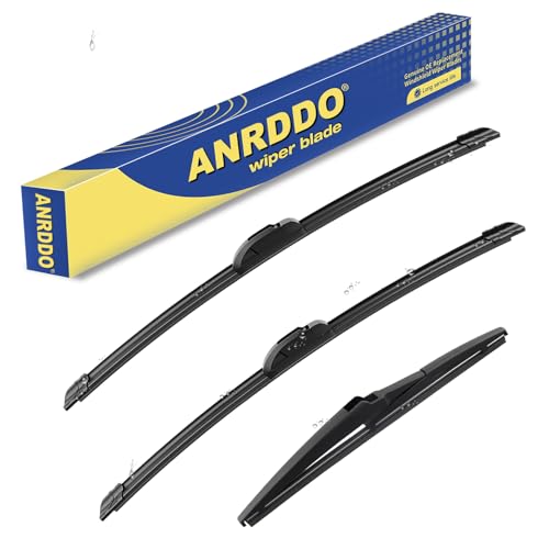 3 wipers Replacement for 2008-2013 Nissan Rogue/2014-2015 Nissan Rogue select/2007-2011 Toyota Yaris, Windshield Wiper Blades Original Equipment Replacement - 26'/14'/12' (Set of 3) U/J HOOK