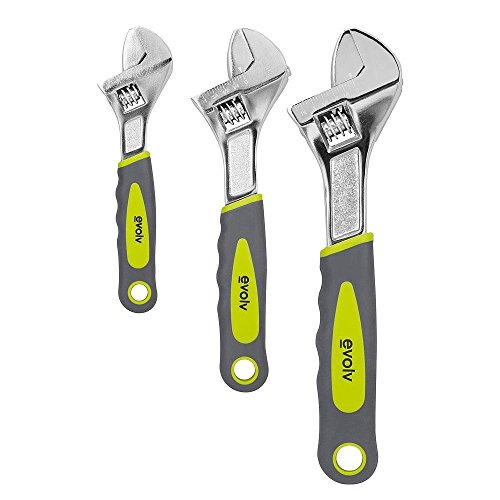 Craftsman Evolv 3 Piece Adjustable Wrench Set With Ergonomic Grips Handles, 9-10063
