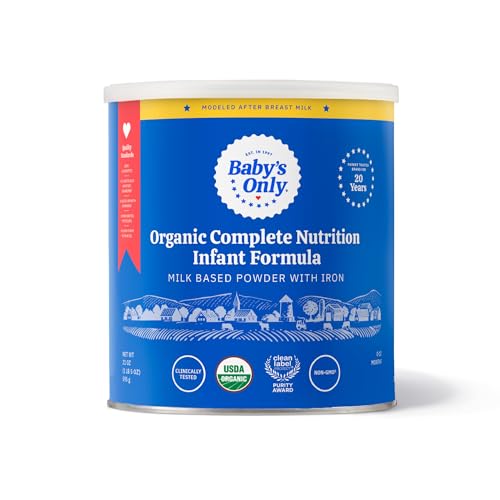 Baby's Only Organic Complete Nutrition Infant Formula, Milk Based Powder with Iron, Modeled After Breast Milk, Newborn to 12 Months Old, 21 oz, 1 Pack