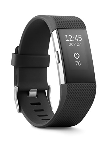 Fitbit Charge 2 Heart Rate + Fitness Wristband, Black, Small (US Version), 1 Count