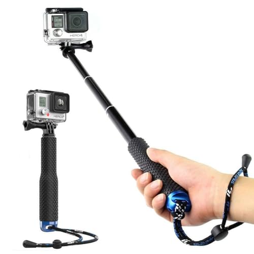 Alsukeay Selfie Stick Extendable Hand Grip Handheld Monopod Aluminum Telescopic Pole (7-19 inch) Compatible with GoPro Hero 11 10 9 8 7 6 5 4 3+ 3 Session SJ4000 SJ5000 Action Cameras