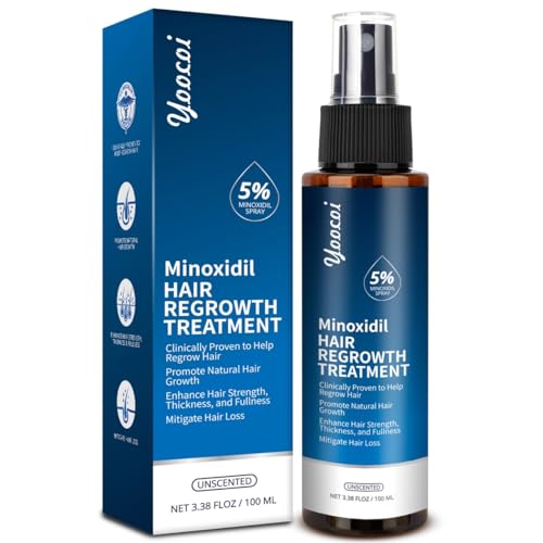 Yoocoi Hair Growth Serum 5% Minoxidil for Men and Women: Hair Regrowth Treatment for Stronger Thicker Longer Hair - With Biotin - Help to Stop Thinning and Loss Hair 100ML