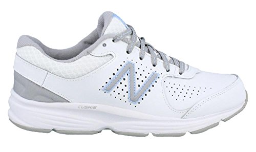 Women's New Balance, 411v2 Walking Sneakers WHITE BLUE 6 B