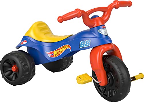 Fisher-Price Hot Wheels Toddler Tricycle Tough Trike Bike with Handlebar Grips and Storage for Preschool Kids (Amazon Exclusive), Large