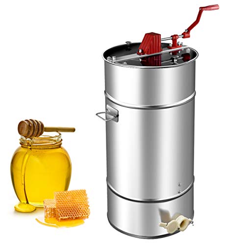 Goplus Manual 2 Frame Honey Extractor Stainless Steel Honey Separator Pro Extraction Beekeeping Equipment