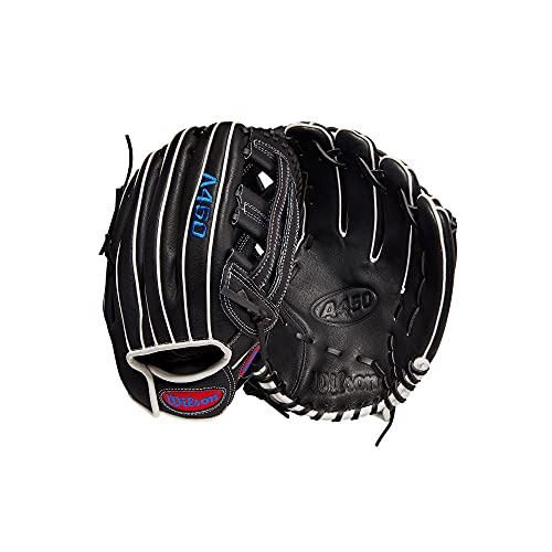 Wilson 2022 A450 12' Outfield Baseball Glove - Black/Red/Blue, Right Hand Throw