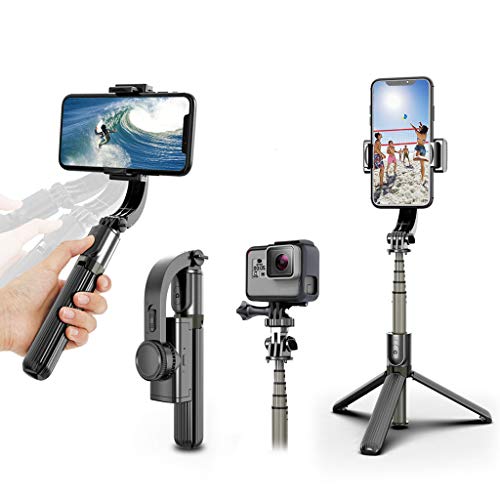 Selfie Stick Gimbal Stabilizer, UPXON 360° Rotation Tripod with Wireless Remote, Portable Phone Holder, Auto Balance 1-Axis Gimbal for Smartphones Tiktok Vlog Youtuber Live Video Record