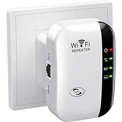 WiFi Extender, WiFi Signal Booster Up to 2640sq.ft and 25 Devices, WiFi Range Extender, Wireless Internet Repeater, Long Range Amplifier with Ethernet Port, 1-Tap Setup, Access Point, Alexa Compatible