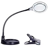 Brightech LightView Pro Flex 2 in 1 Magnifying Desk Lamp, 1.75x Light Magnifier, Adjustable Magnifying Glass with Light for Crafts, Reading, Close Work