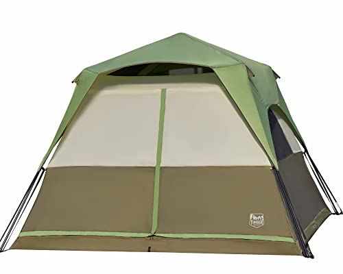 Timber Ridge 6 Person Instant Cabin Tent, Waterproof Windproof Tents for Camping with Rainfly, Easy Setup Big Tent for family for 4 Season