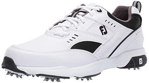 FootJoy Men's Sneaker Golf Shoes, White/Black, 10.5 Wide