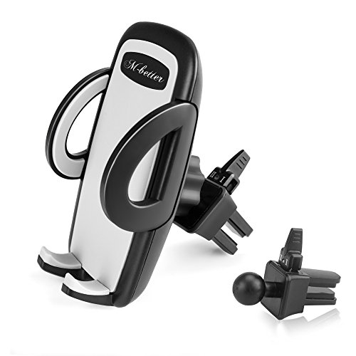 Phone Holder, M-Better Universal Smartphones Car Air Vent Mount Holder Cradle Compatible with iPhone 7 7 Plus SE 6s 6 Plus 6 5s 5 4s 4 Samsung Galaxy S6 S5 S4 LG Nexus Sony Nokia and More (Black)