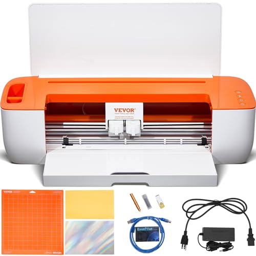 VEVOR Vinyl Cutter Machine, Bluetooth Connectivity DIY Cutting Machine, Compatible with iOS, Windows, Android, and Mac, Massive Designs Included, for Creating Customized Cards, Home Decor